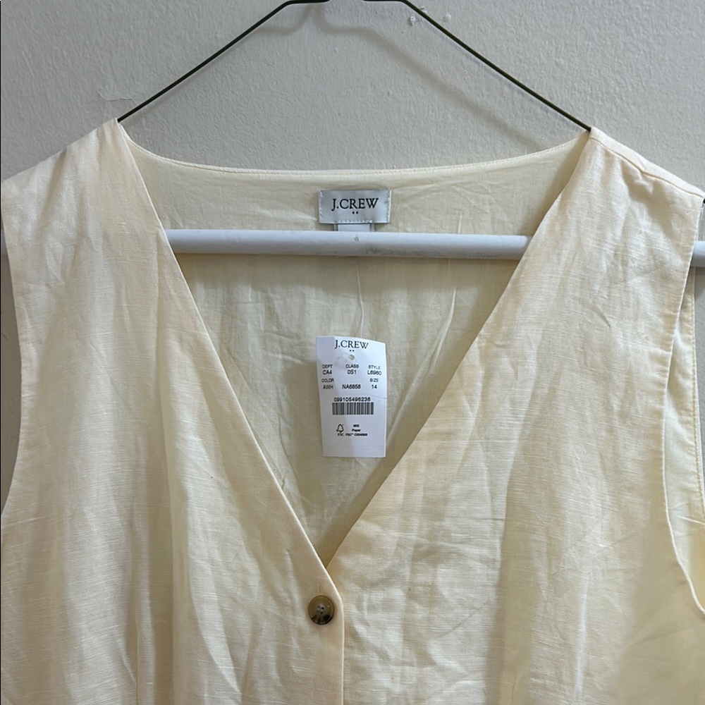 J. Crew Cream Button-Down Sleeveless Dress (NWT) - Picture 2 of 7